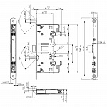 Корпус огнестойкого соленоидного замка левый DL 1901 EM/65mm PZ ZN, c функцией «антипаника» min 2